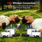 WS - 570 Retro American Truck Model Bluetooth Replica Speaker – Portable HD Sound, TWS Stereo,FM Radio,LED Party Lights,Built - in Microphone Hands - Free,Surprise Portable Gift for Car Enthusiasts - WSTER
