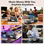 WS - 570 Retro American Truck Model Bluetooth Replica Speaker – Portable HD Sound, TWS Stereo,FM Radio,LED Party Lights,Built - in Microphone Hands - Free,Surprise Portable Gift for Car Enthusiasts - WSTER