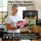 WS - 570 Retro American Truck Model Bluetooth Replica Speaker – Portable HD Sound, TWS Stereo,FM Radio,LED Party Lights,Built - in Microphone Hands - Free,Surprise Portable Gift for Car Enthusiasts - WSTER