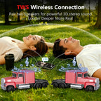 WS - 570 Retro American Truck Model Bluetooth Replica Speaker – Portable HD Sound, TWS Stereo,FM Radio,LED Party Lights,Built - in Microphone Hands - Free,Surprise Portable Gift for Car Enthusiasts - WSTER