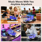 WS - 570 Retro American Truck Model Bluetooth Replica Speaker – Portable HD Sound, TWS Stereo,FM Radio,LED Party Lights,Built - in Microphone Hands - Free,Surprise Portable Gift for Car Enthusiasts - WSTER