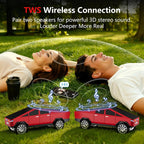WS - 580 Cybertruck Portable Bluetooth Speaker, Replica Car with Display Screen, HD Sound, TWS Pairing, FM Radio, Built - in Mic, Remote Selfie Control, LED Party Light, Gift for Car Lovers - WSTER