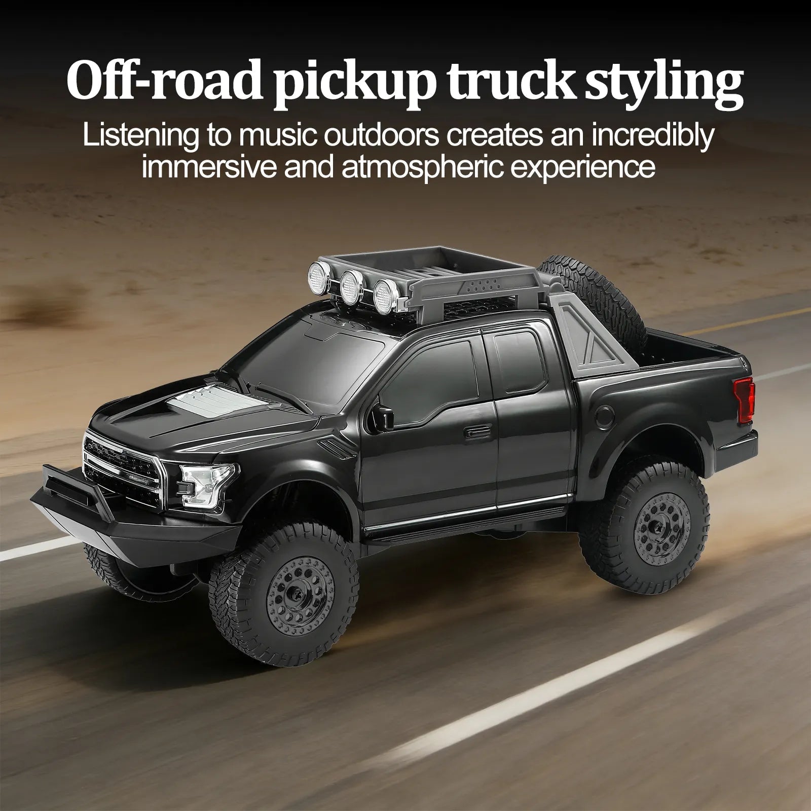 WS - 589 Rugged Pickup Truck Bluetooth Replica Speaker – Portable Audio with TWS, LED Party Lights & HD Stereo | Unique Surprise Gift for Music & Truck Lovers - WSTER