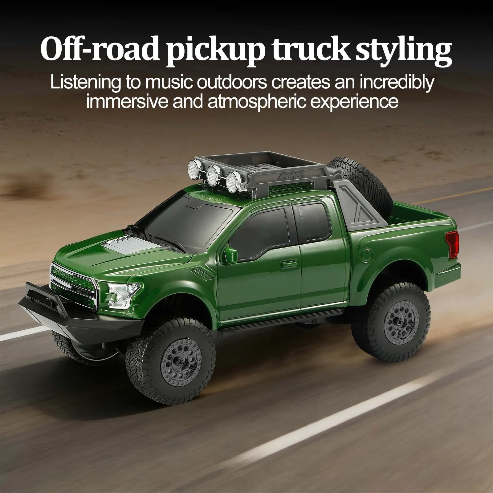 WS - 589 Rugged Pickup Truck Bluetooth Replica Speaker – Portable Audio with TWS, LED Party Lights & HD Stereo | Unique Surprise Gift for Music & Truck Lovers - WSTER
