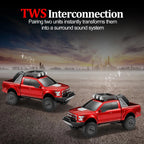 WS - 589 Rugged Pickup Truck Bluetooth Replica Speaker – Portable Audio with TWS, LED Party Lights & HD Stereo | Unique Surprise Gift for Music & Truck Lovers - WSTER