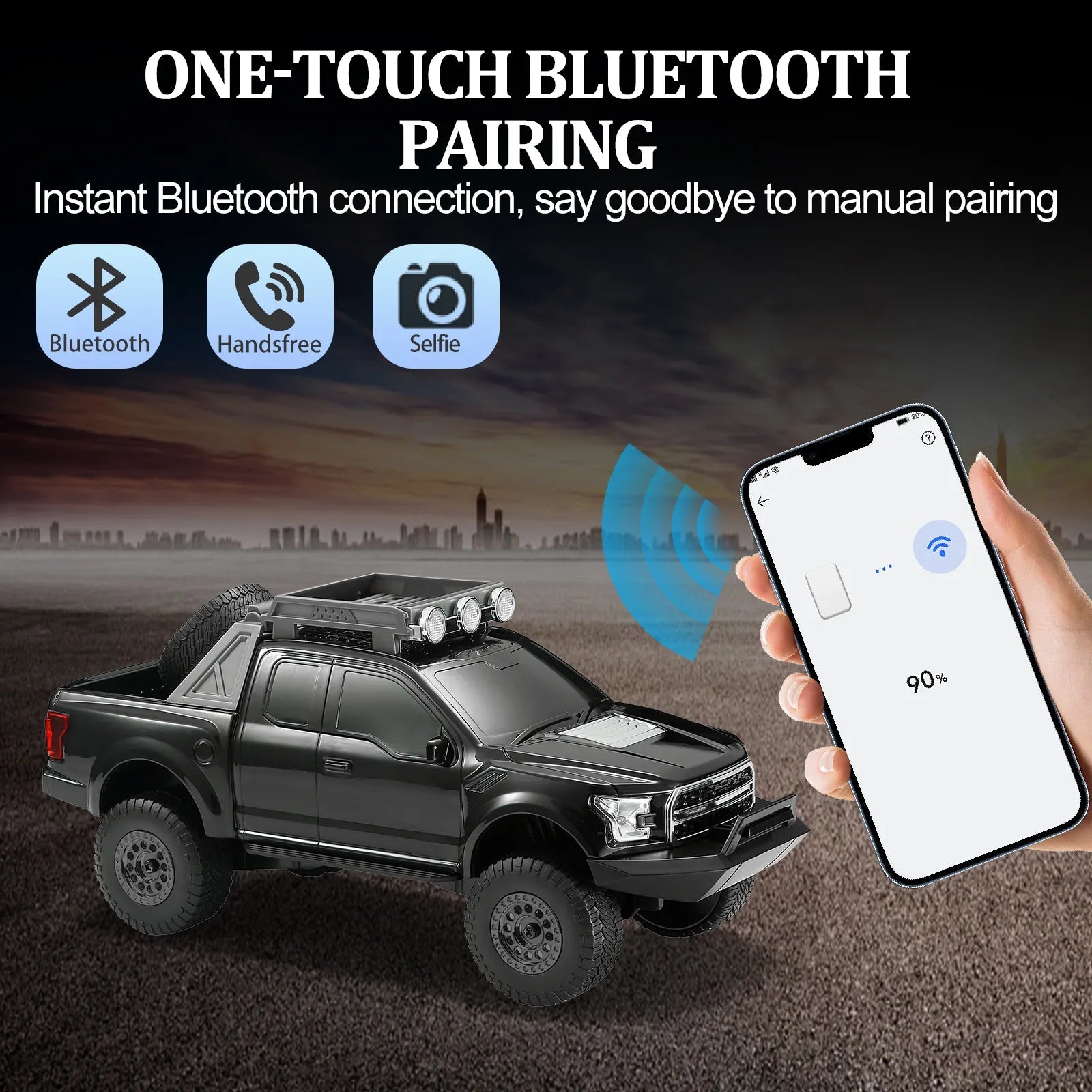 WS - 589 Rugged Pickup Truck Bluetooth Replica Speaker – Portable Audio with TWS, LED Party Lights & HD Stereo | Unique Surprise Gift for Music & Truck Lovers - WSTER