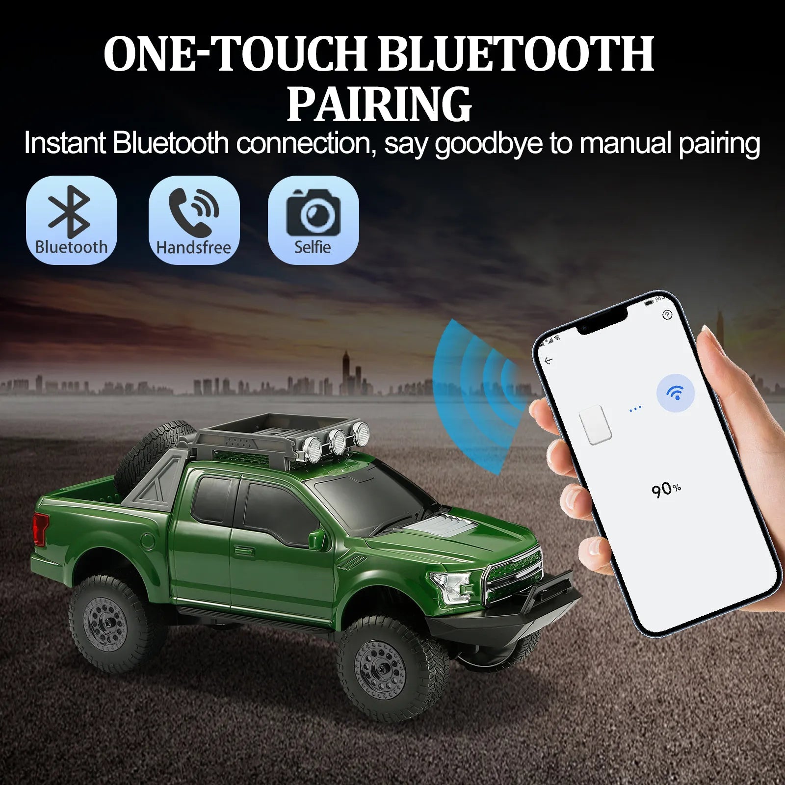 WS - 589 Rugged Pickup Truck Bluetooth Replica Speaker – Portable Audio with TWS, LED Party Lights & HD Stereo | Unique Surprise Gift for Music & Truck Lovers - WSTER