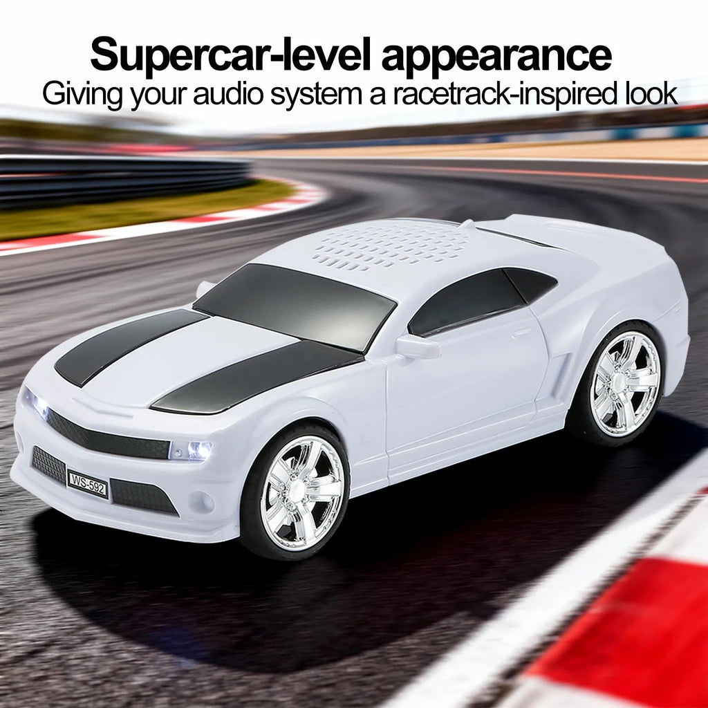 WS - 592 Supercar Design Bluetooth Replica Speaker – Portable Car Model Wireless Speaker with TWS Stereo, FM Radio, LED Party Lights, USB/TF Playback, Hands - Free Calling, Microphone - WSTER