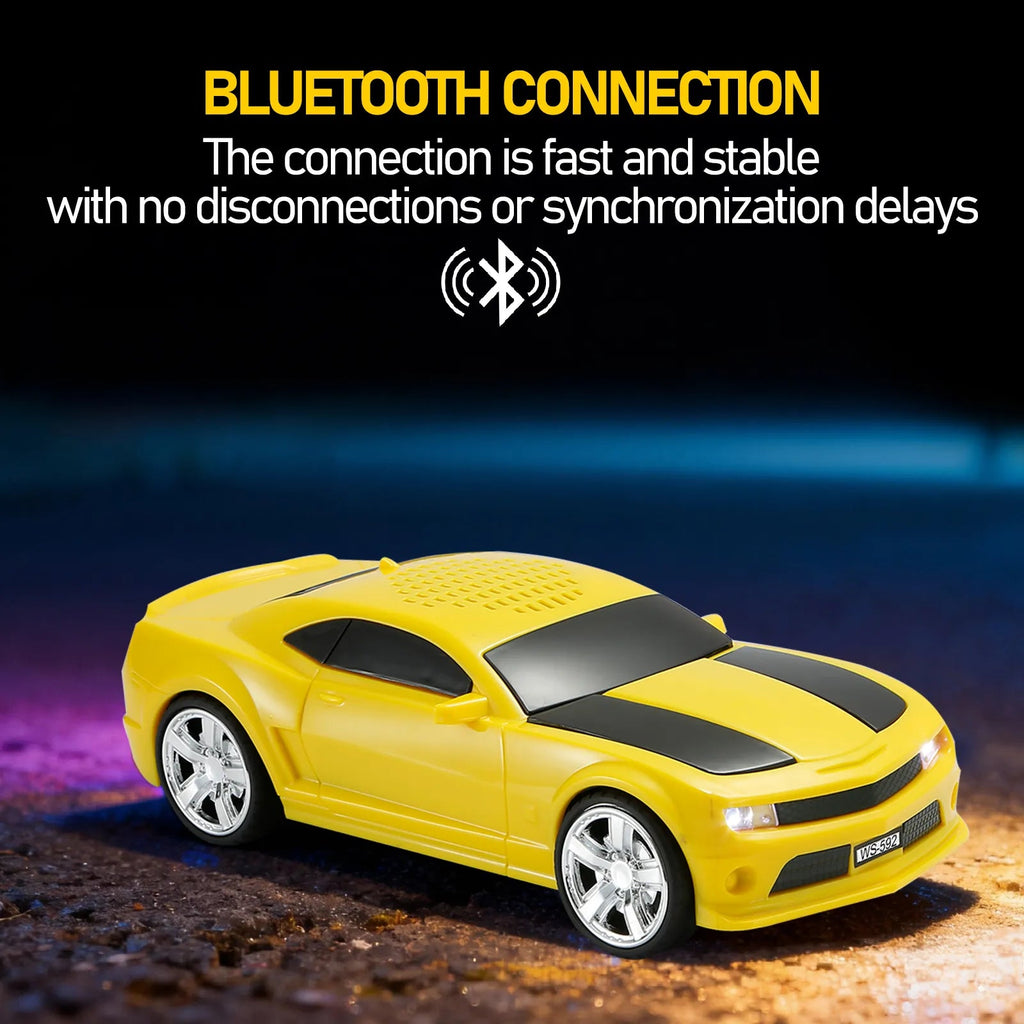 WS - 592 Supercar Design Bluetooth Replica Speaker – Portable Car Model Wireless Speaker with TWS Stereo, FM Radio, LED Party Lights, USB/TF Playback, Hands - Free Calling, Microphone - WSTER