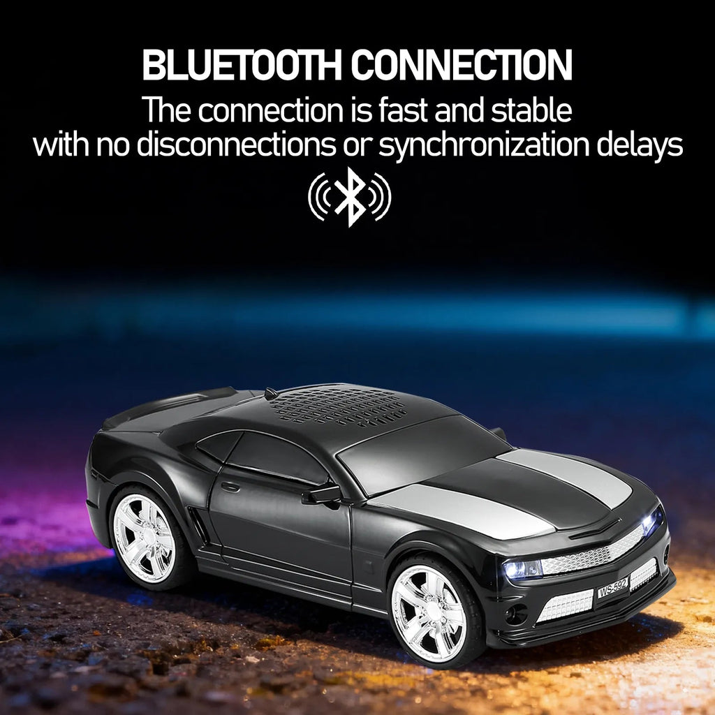 WS - 592 Supercar Design Bluetooth Replica Speaker – Portable Car Model Wireless Speaker with TWS Stereo, FM Radio, LED Party Lights, USB/TF Playback, Hands - Free Calling, Microphone - WSTER