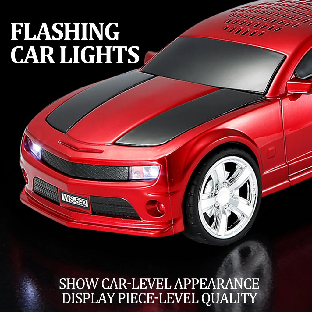 WS - 592 Supercar Design Bluetooth Replica Speaker – Portable Car Model Wireless Speaker with TWS Stereo, FM Radio, LED Party Lights, USB/TF Playback, Hands - Free Calling, Microphone - WSTER