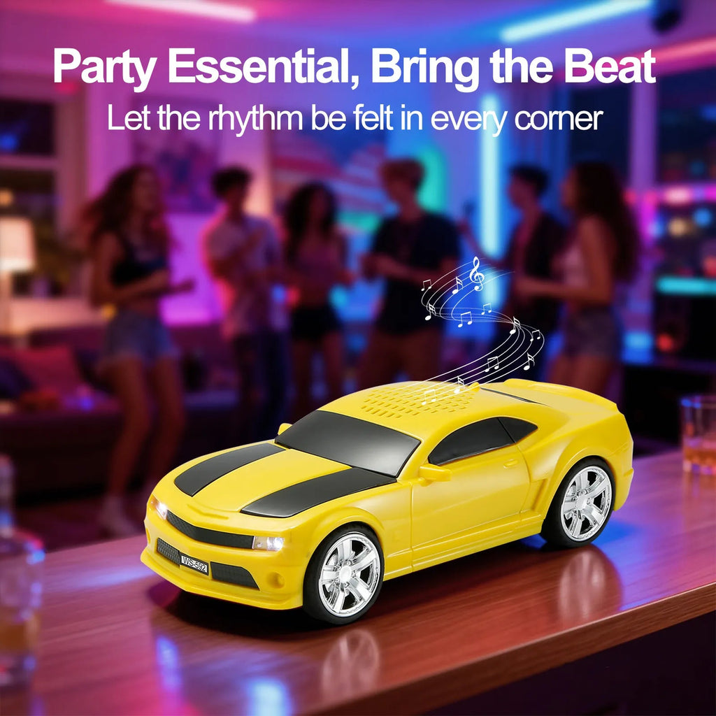 WS - 592 Supercar Design Bluetooth Replica Speaker – Portable Car Model Wireless Speaker with TWS Stereo, FM Radio, LED Party Lights, USB/TF Playback, Hands - Free Calling, Microphone - WSTER
