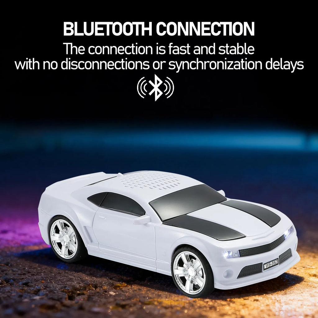 WS - 592 Supercar Design Bluetooth Replica Speaker – Portable Car Model Wireless Speaker with TWS Stereo, FM Radio, LED Party Lights, USB/TF Playback, Hands - Free Calling, Microphone - WSTER