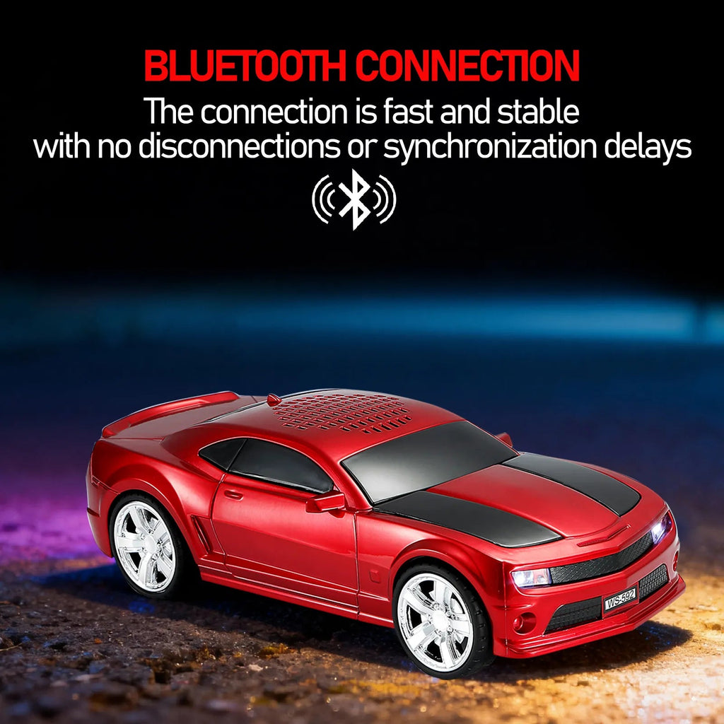 WS - 592 Supercar Design Bluetooth Replica Speaker – Portable Car Model Wireless Speaker with TWS Stereo, FM Radio, LED Party Lights, USB/TF Playback, Hands - Free Calling, Microphone - WSTER