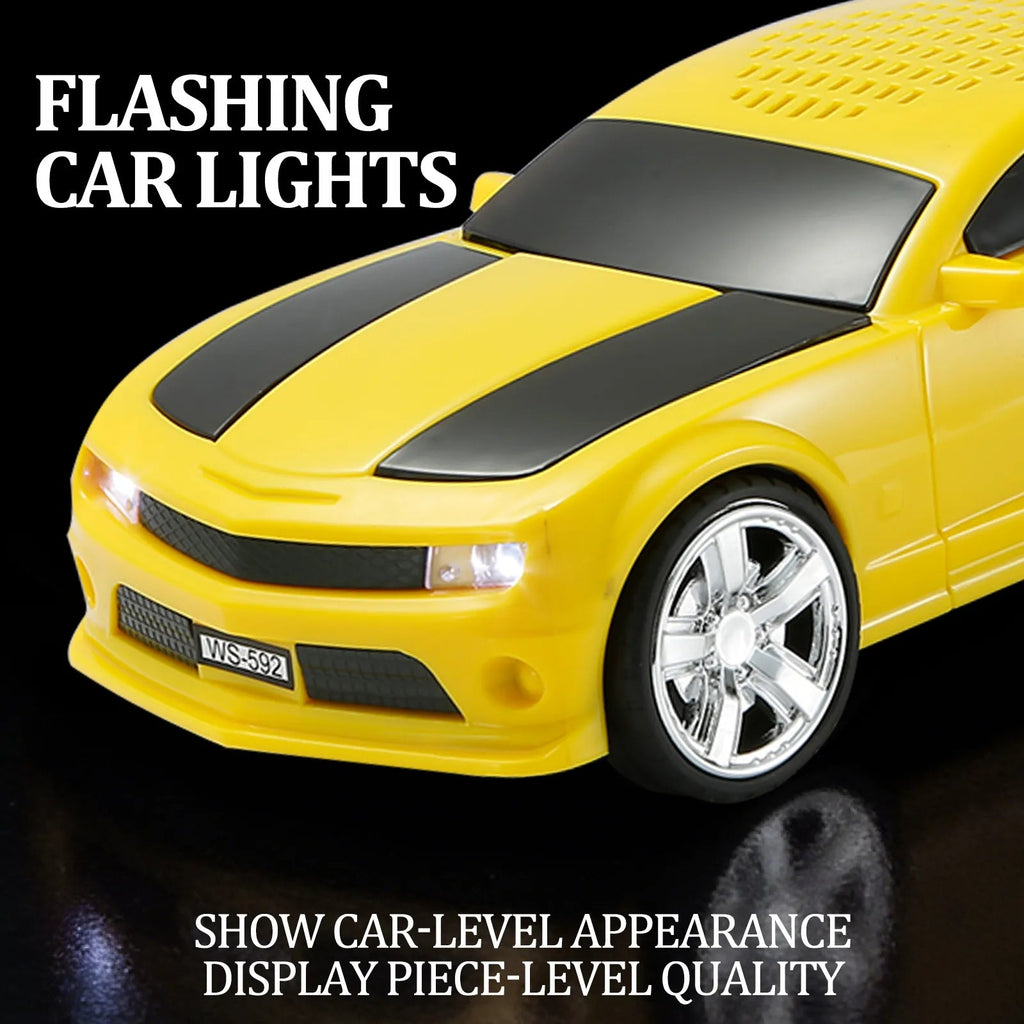 WS - 592 Supercar Design Bluetooth Replica Speaker – Portable Car Model Wireless Speaker with TWS Stereo, FM Radio, LED Party Lights, USB/TF Playback, Hands - Free Calling, Microphone - WSTER