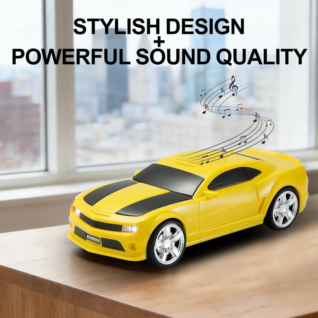 WS - 592 Supercar Design Bluetooth Replica Speaker – Portable Car Model Wireless Speaker with TWS Stereo, FM Radio, LED Party Lights, USB/TF Playback, Hands - Free Calling, Microphone - WSTER