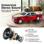 WS - 610 Luxury Sedan Replica Bluetooth Speaker – LED Starry Sky Screen Display, HD Sound, TWS Stereo,FM Radio, USB/TF Playback, Built - in Microphone, Portable Wireless Gift for Car Enthusiasts - WSTER