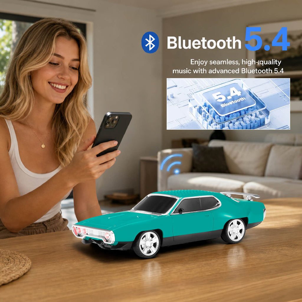 WS - 620 Classic Muscle Car Bluetooth Replica Speaker – Portable Wireless with HD Sound, TWS Stereo Pairing, LED Party Light, USB/TF/FM Support, Built - in Mic, Home Audio Cars Speaker Gift - WSTER