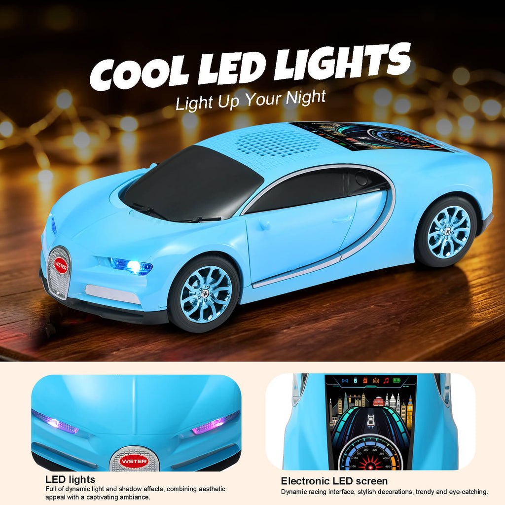 WS - 660 Hypercar Replica Bluetooth Speaker with LED Starry - Sky Display, Portable with HD Sound, LED Party Light, TWS Pairing, FM/USB/TF Playback, Built - in Mic, Best Idea for Hypercar Lovers - WSTER
