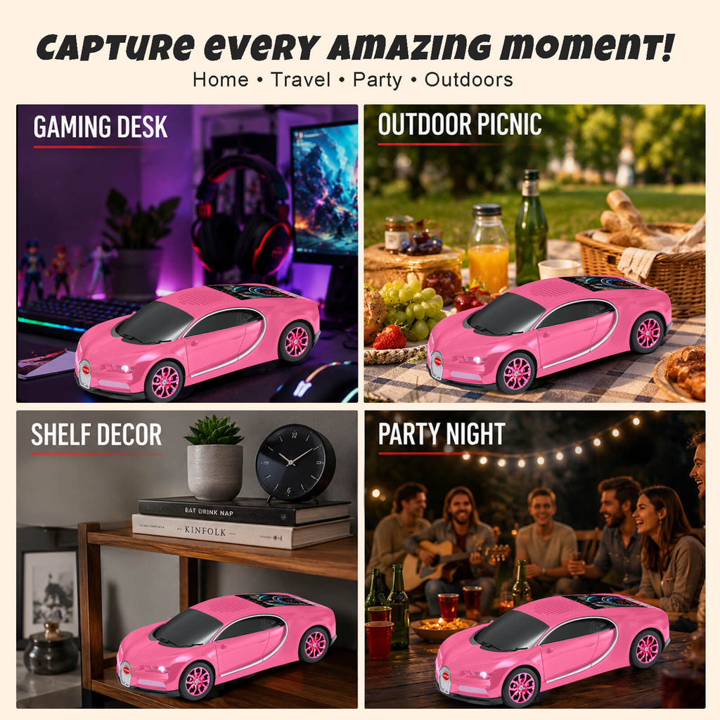WS - 660 Hypercar Replica Bluetooth Speaker with LED Starry - Sky Display, Portable with HD Sound, LED Party Light, TWS Pairing, FM/USB/TF Playback, Built - in Mic, Best Idea for Hypercar Lovers - WSTER