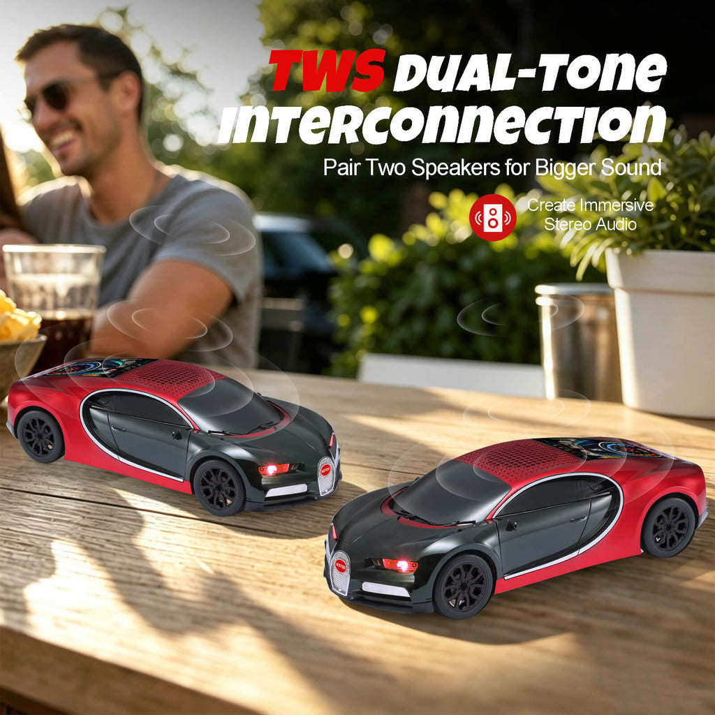 WS - 660 Hypercar Replica Bluetooth Speaker with LED Starry - Sky Display, Portable with HD Sound, LED Party Light, TWS Pairing, FM/USB/TF Playback, Built - in Mic, Best Idea for Hypercar Lovers - WSTER