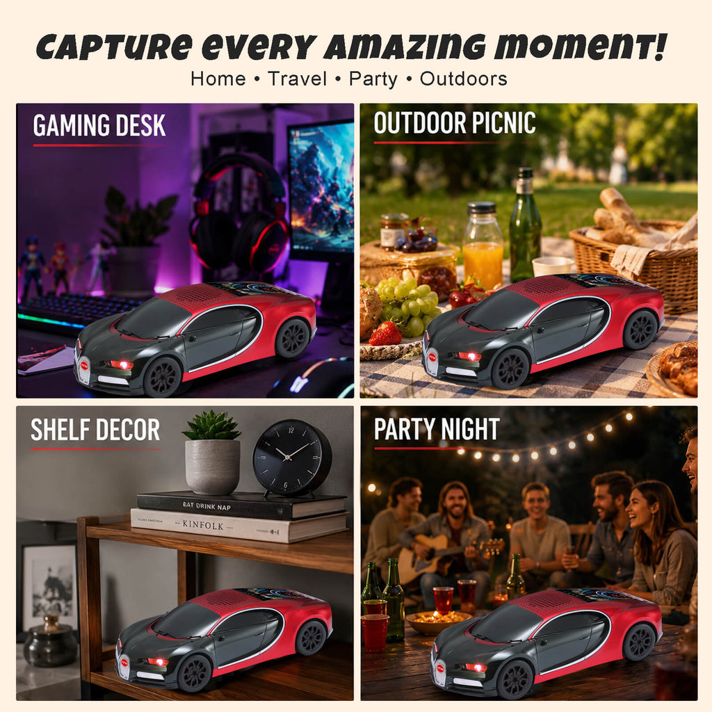 WS - 660 Hypercar Replica Bluetooth Speaker with LED Starry - Sky Display, Portable with HD Sound, LED Party Light, TWS Pairing, FM/USB/TF Playback, Built - in Mic, Best Idea for Hypercar Lovers - WSTER