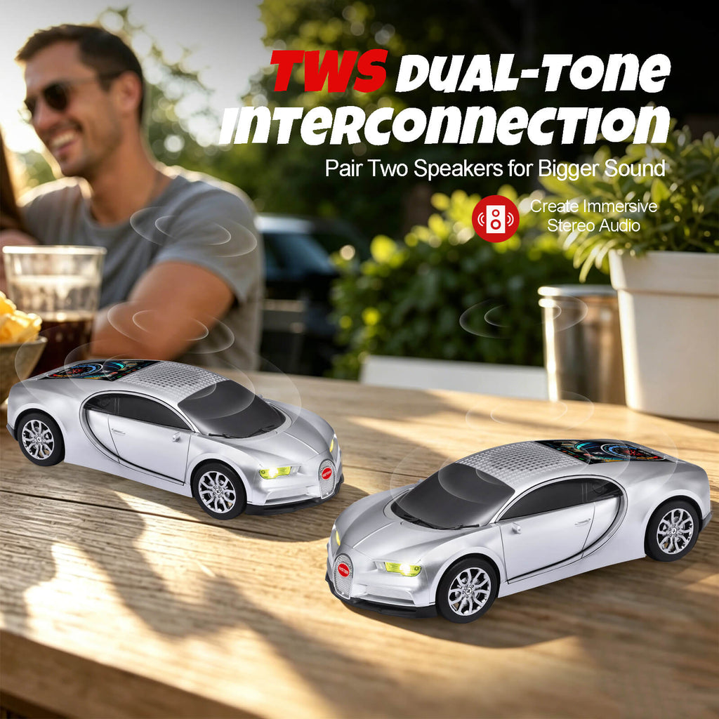 WS - 660 Hypercar Replica Bluetooth Speaker with LED Starry - Sky Display, Portable with HD Sound, LED Party Light, TWS Pairing, FM/USB/TF Playback, Built - in Mic, Best Idea for Hypercar Lovers - WSTER