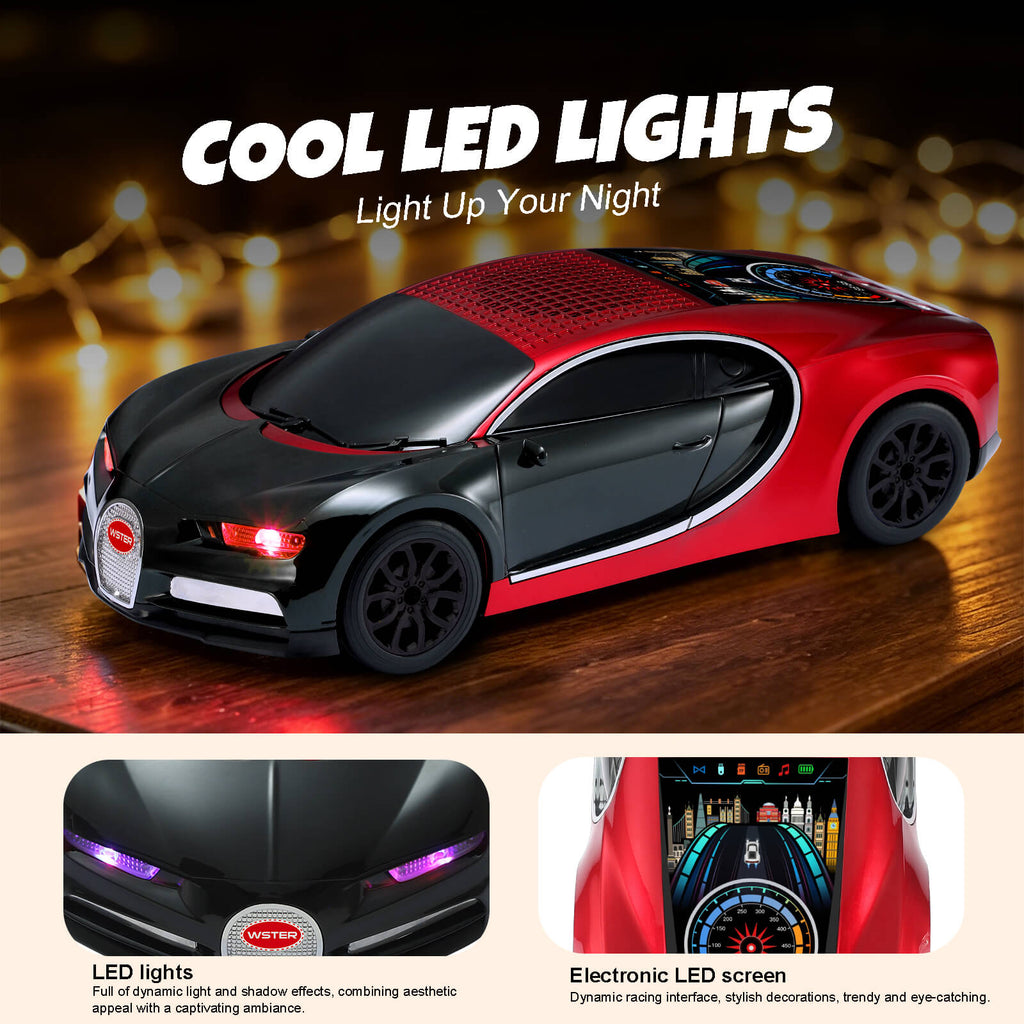 WS - 660 Hypercar Replica Bluetooth Speaker with LED Starry - Sky Display, Portable with HD Sound, LED Party Light, TWS Pairing, FM/USB/TF Playback, Built - in Mic, Best Idea for Hypercar Lovers - WSTER