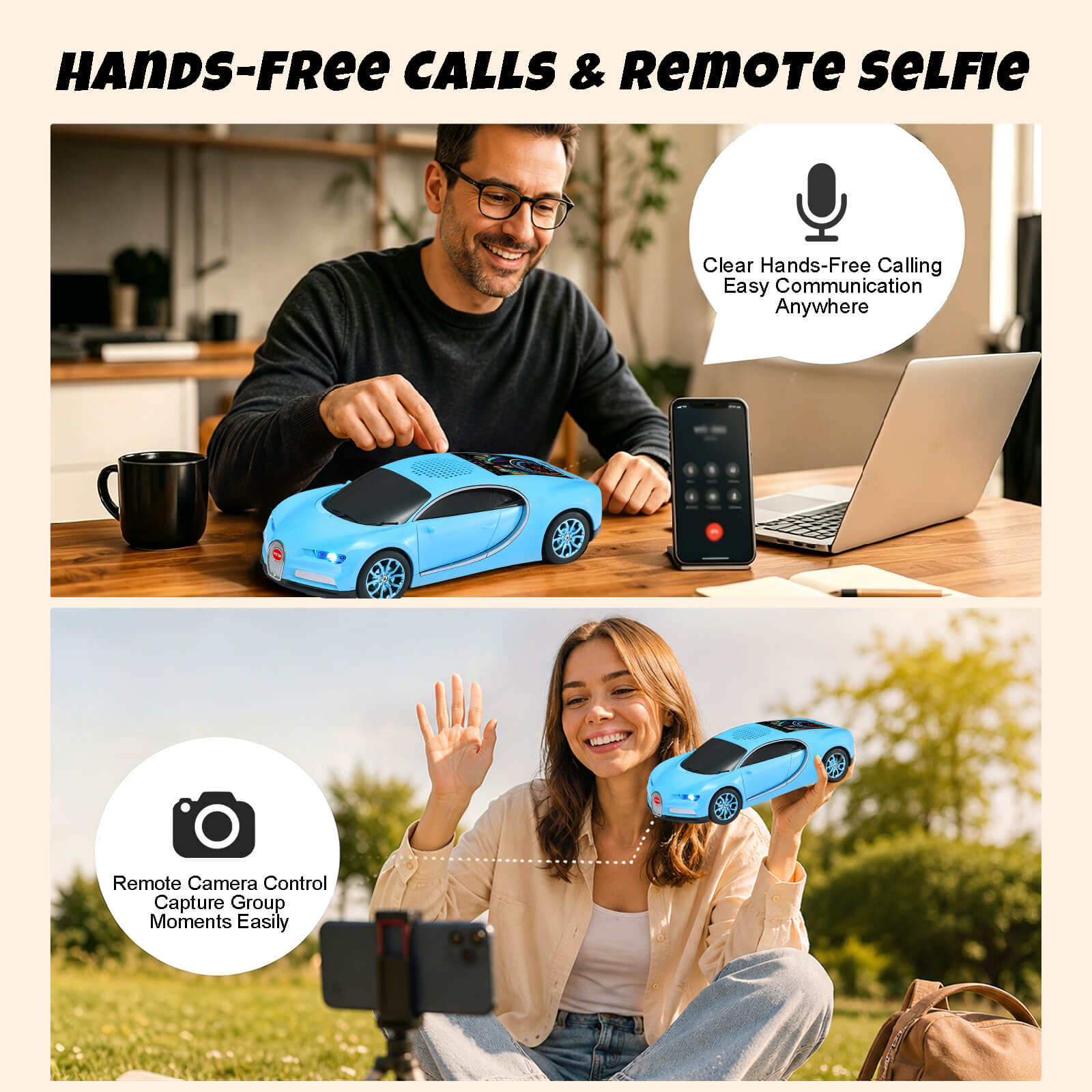 WS - 660 Hypercar Replica Bluetooth Speaker with LED Starry - Sky Display, Portable with HD Sound, LED Party Light, TWS Pairing, FM/USB/TF Playback, Built - in Mic, Best Idea for Hypercar Lovers - WSTER