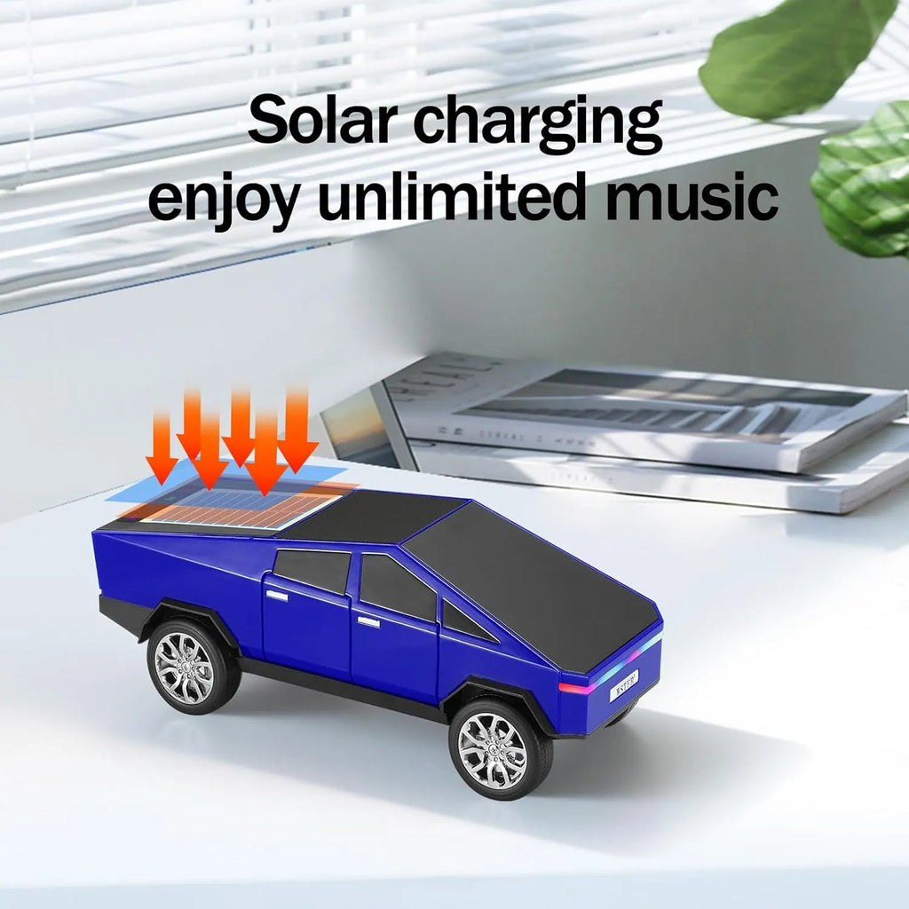 WS - 699 Solar Bluetooth Replica Speaker – Future Pickup Truck Design, HD Sound, TWS Stereo Pairing, FM Radio, LED Party Light, USB/TF Playback, Hands - Free Mic, Type - C Charging, Portable Gift - WSTER