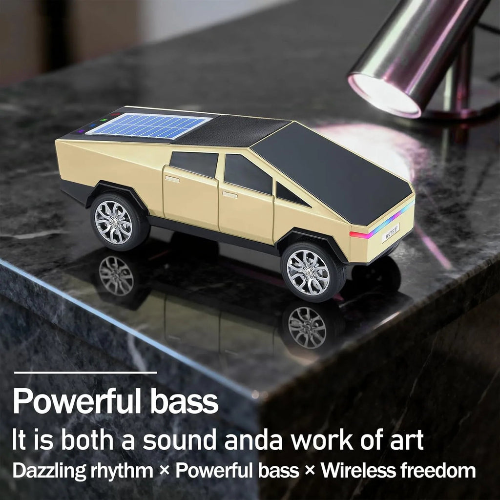WS - 699 Solar Bluetooth Replica Speaker – Future Pickup Truck Design, HD Sound, TWS Stereo Pairing, FM Radio, LED Party Light, USB/TF Playback, Hands - Free Mic, Type - C Charging, Portable Gift - WSTER