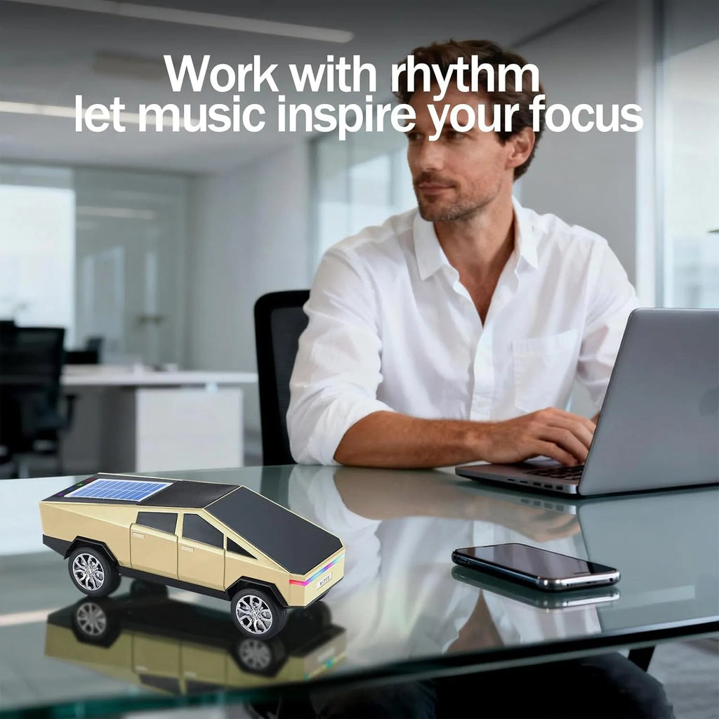 WS - 699 Solar Bluetooth Replica Speaker – Future Pickup Truck Design, HD Sound, TWS Stereo Pairing, FM Radio, LED Party Light, USB/TF Playback, Hands - Free Mic, Type - C Charging, Portable Gift - WSTER