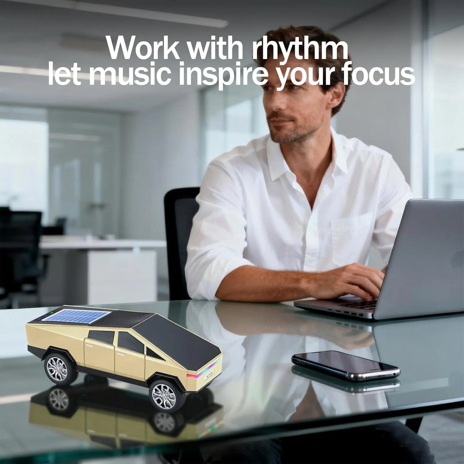 WS - 699 Solar Bluetooth Replica Speaker – Future Pickup Truck Design, HD Sound, TWS Stereo Pairing, FM Radio, LED Party Light, USB/TF Playback, Hands - Free Mic, Type - C Charging, Portable Gift - WSTER