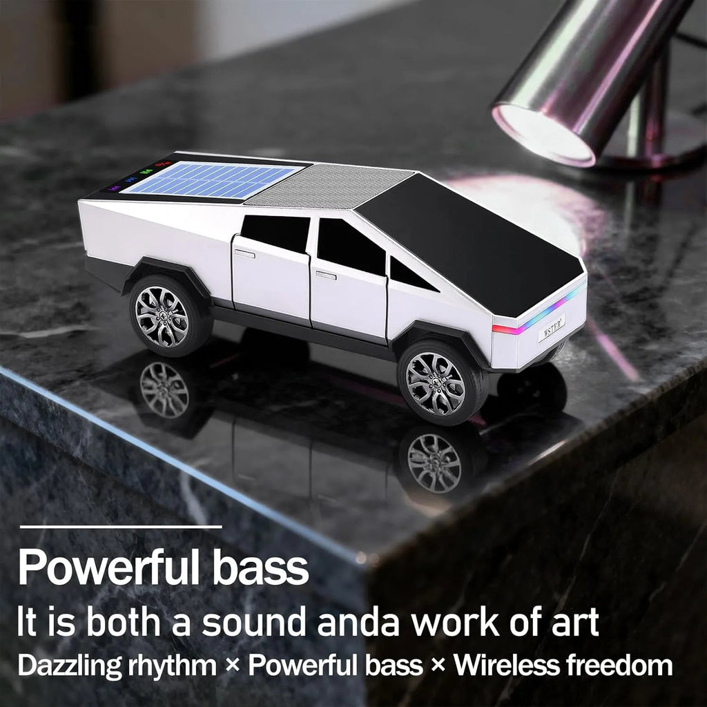 WS - 699 Solar Bluetooth Replica Speaker – Future Pickup Truck Design, HD Sound, TWS Stereo Pairing, FM Radio, LED Party Light, USB/TF Playback, Hands - Free Mic, Type - C Charging, Portable Gift - WSTER