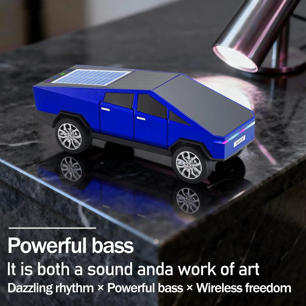 WS - 699 Solar Bluetooth Replica Speaker – Future Pickup Truck Design, HD Sound, TWS Stereo Pairing, FM Radio, LED Party Light, USB/TF Playback, Hands - Free Mic, Type - C Charging, Portable Gift - WSTER