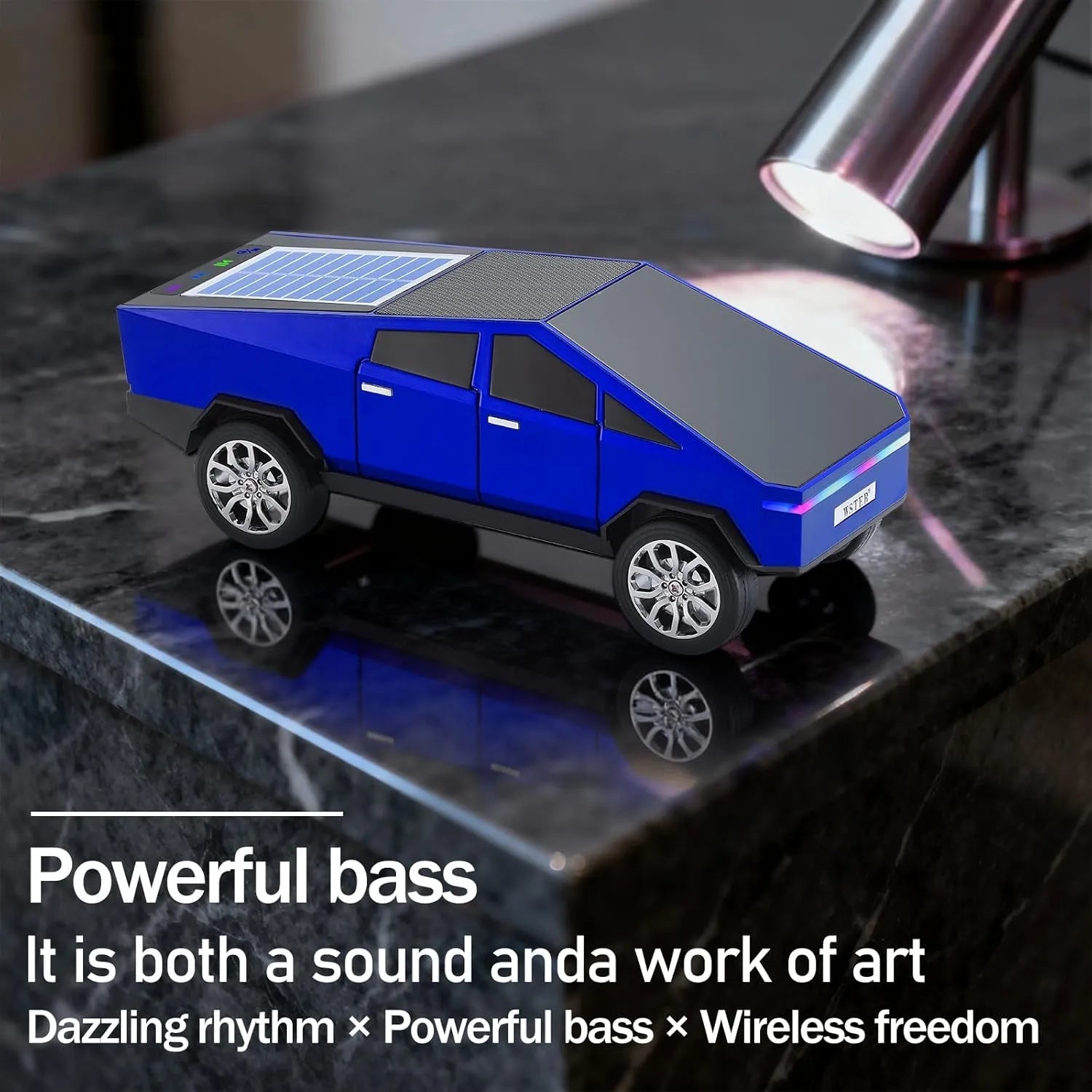 WS - 699 Solar Bluetooth Replica Speaker – Future Pickup Truck Design, HD Sound, TWS Stereo Pairing, FM Radio, LED Party Light, USB/TF Playback, Hands - Free Mic, Type - C Charging, Portable Gift - WSTER