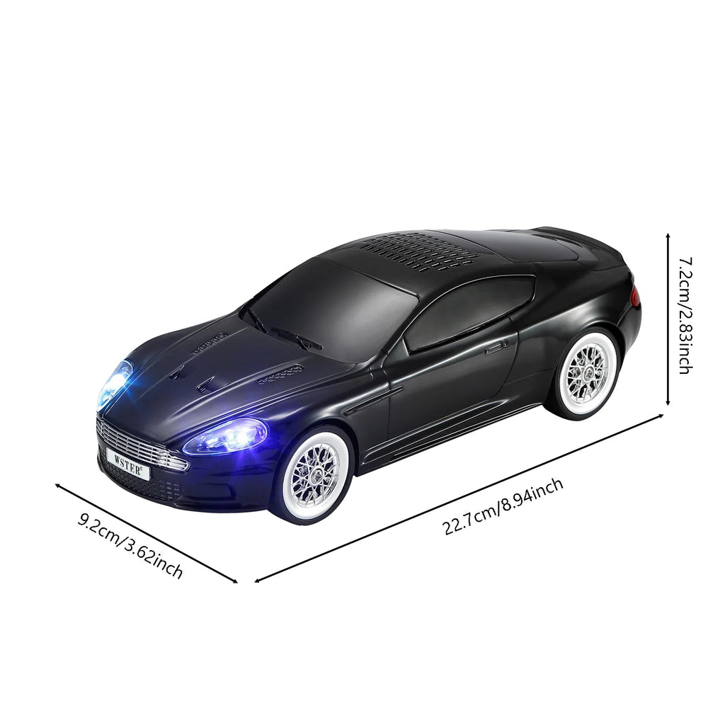 WSTER WS - 593 Grand Touring Sports Car Replica Bluetooth Speaker, LED Party Light, Portable Wireless Audio, TWS Pairing, FM Radio, TF Playback, Hands - Free Calling, Wonderful Choice for Kids - WSTER