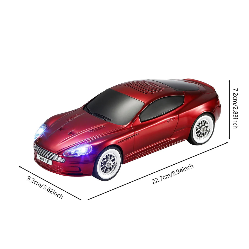 WSTER WS - 593 Grand Touring Sports Car Replica Bluetooth Speaker, LED Party Light, Portable Wireless Audio, TWS Pairing, FM Radio, TF Playback, Hands - Free Calling, Wonderful Choice for Kids - WSTER