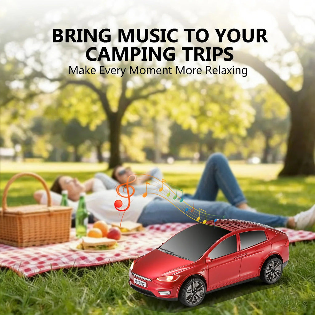WSTER WS - 595 Modern Electric Sedan Replica Bluetooth Speaker, LED Flashing Effect, Portable Wireless Audio, TWS Pairing, FM, TF Playback, Hands - Free Calling, Wonderful Holiday Choice for Kids - WSTER