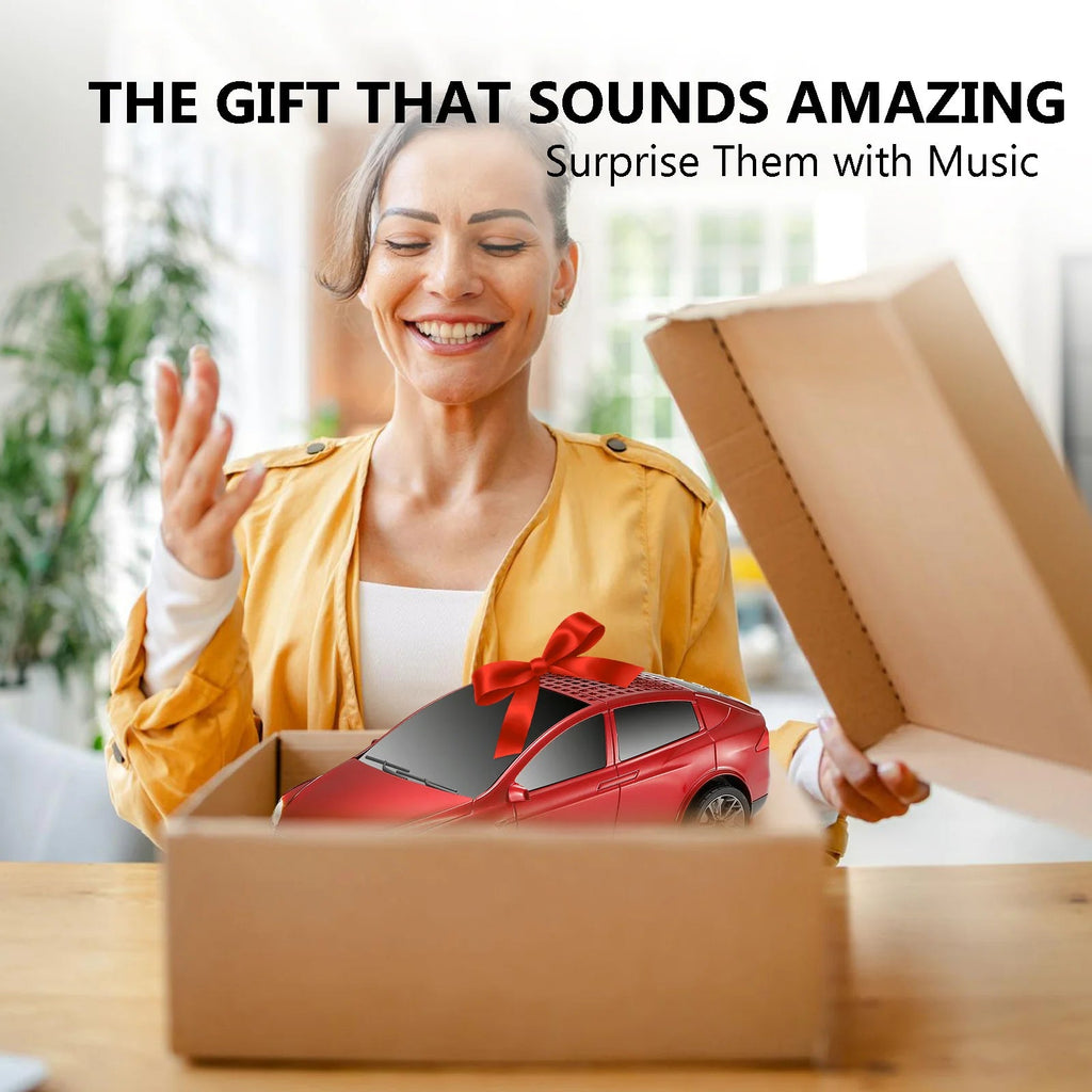 WSTER WS - 595 Modern Electric Sedan Replica Bluetooth Speaker, LED Flashing Effect, Portable Wireless Audio, TWS Pairing, FM, TF Playback, Hands - Free Calling, Wonderful Holiday Choice for Kids - WSTER