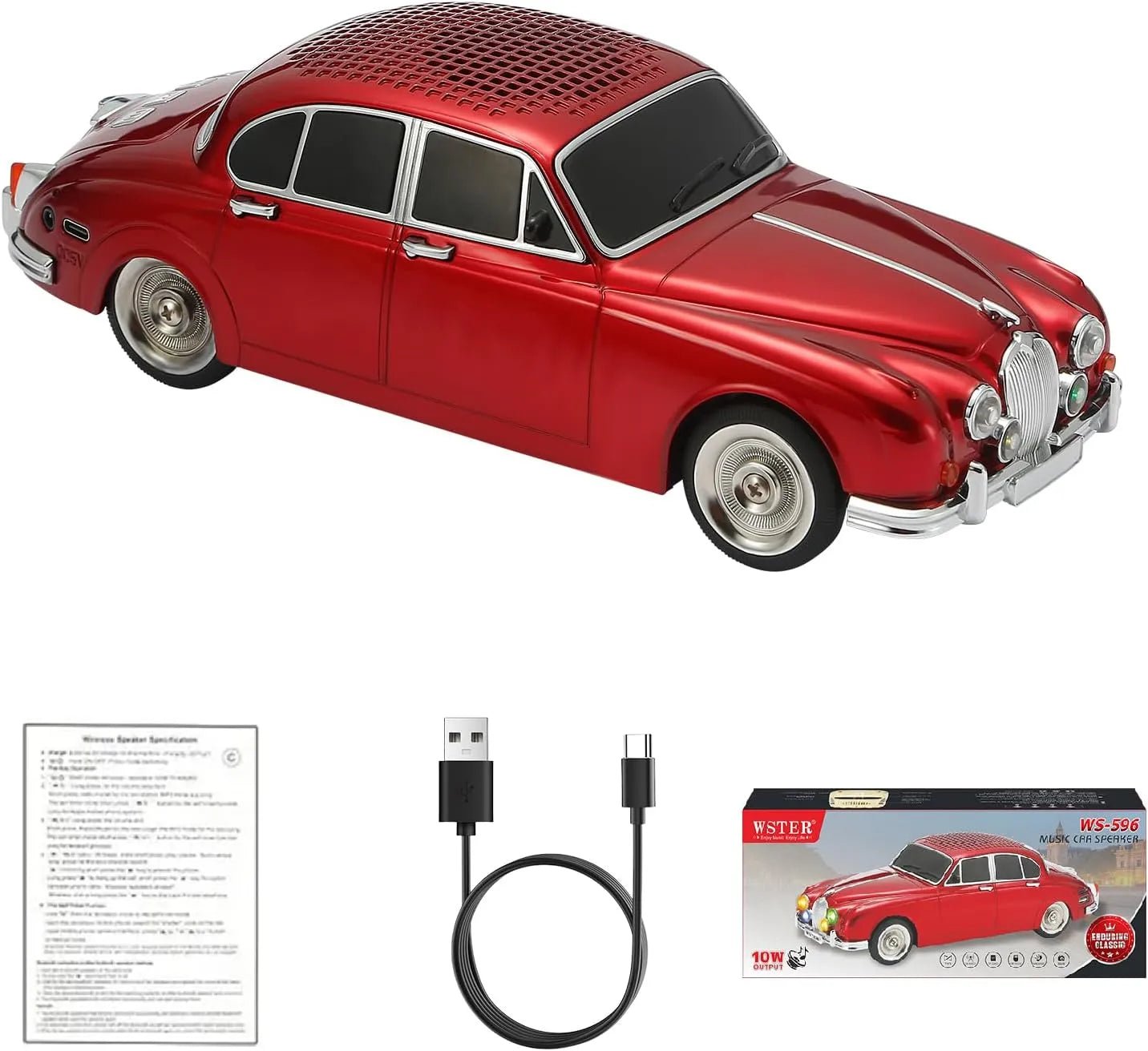 WSTER WS - 596 Retro Sedan Bluetooth Speaker - WSTER