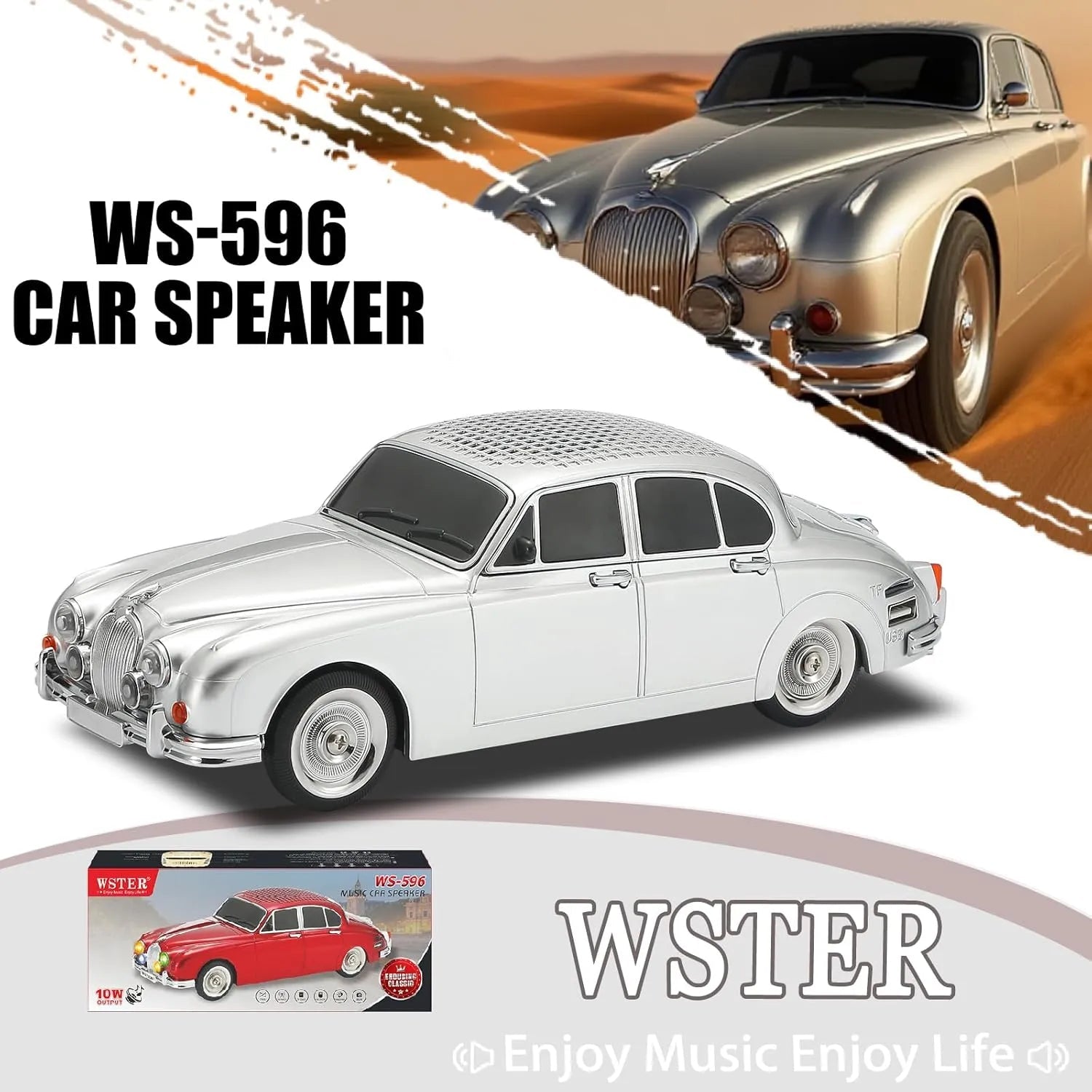WSTER WS - 596 Retro Sedan Bluetooth Speaker - WSTER