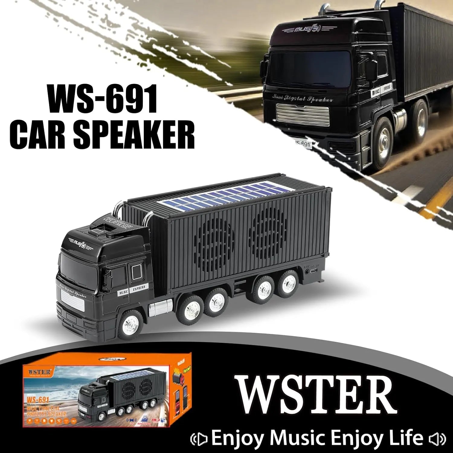 WSTER WS - 691 Solar Truck Bluetooth Speaker - WSTER