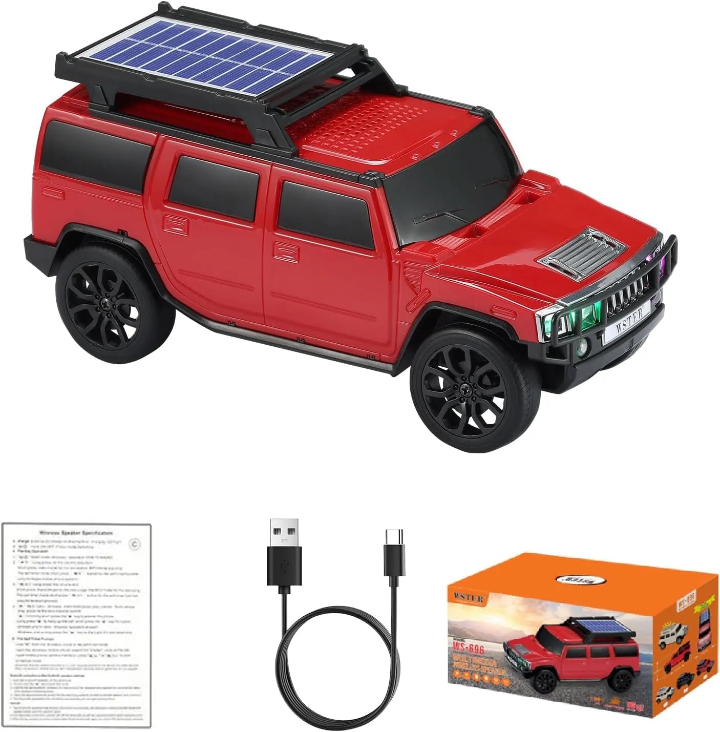 WSTER WS - 696 Solar Off - Road Car Bluetooth Speaker - WSTER