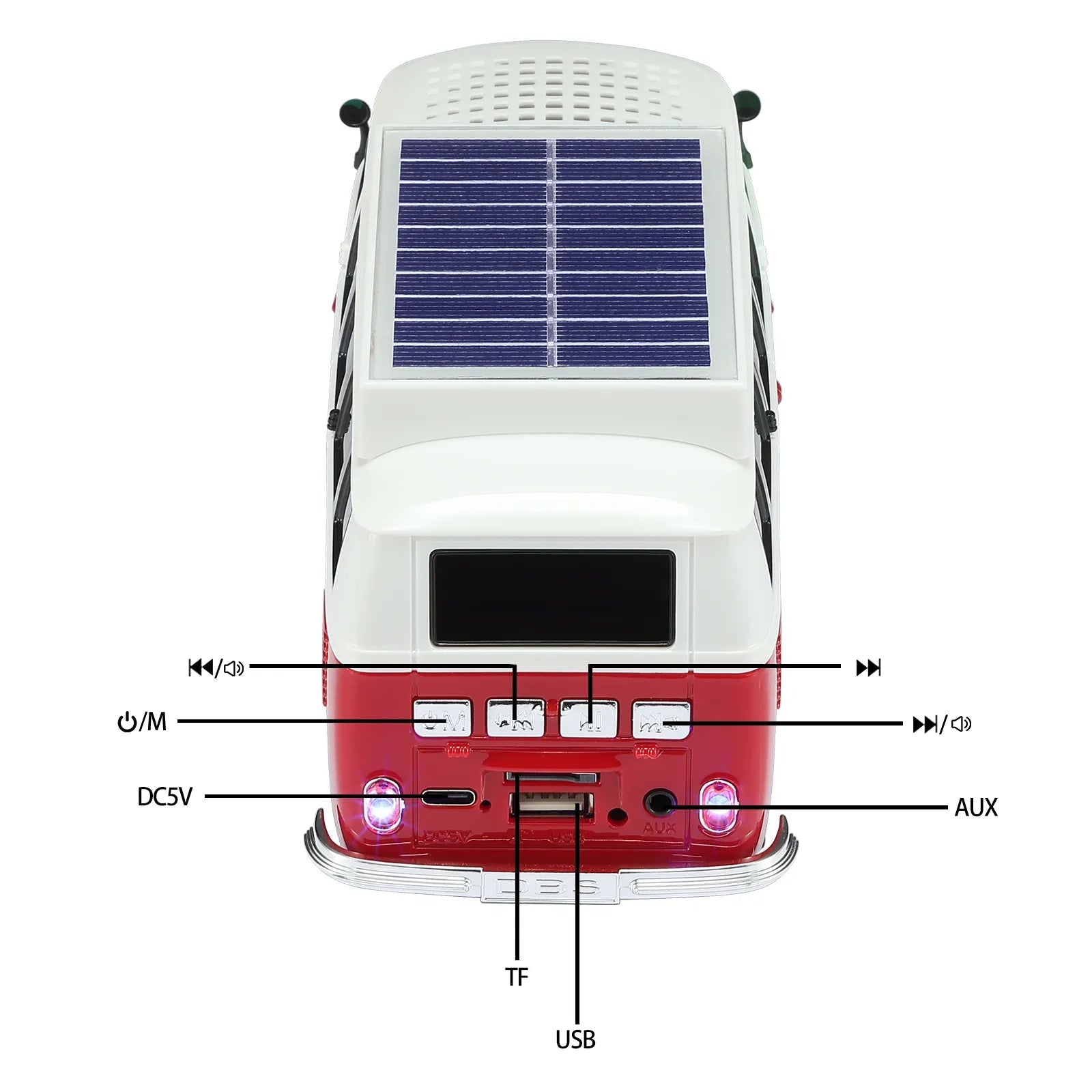 WSTER WS - 698 Retro Minibus Solar Bluetooth Speaker - WSTER