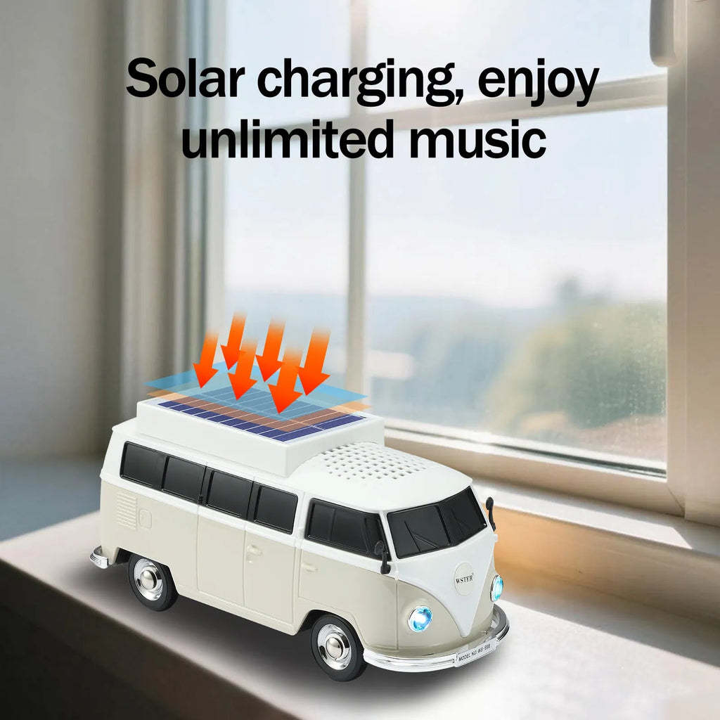 WSTER WS - 698 Retro Minibus Solar Bluetooth Speaker - WSTER