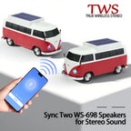 WSTER WS - 698 Retro Minibus Solar Bluetooth Speaker - WSTER