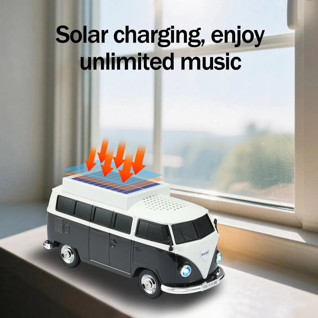 WSTER WS - 698 Retro Minibus Solar Bluetooth Speaker - WSTER