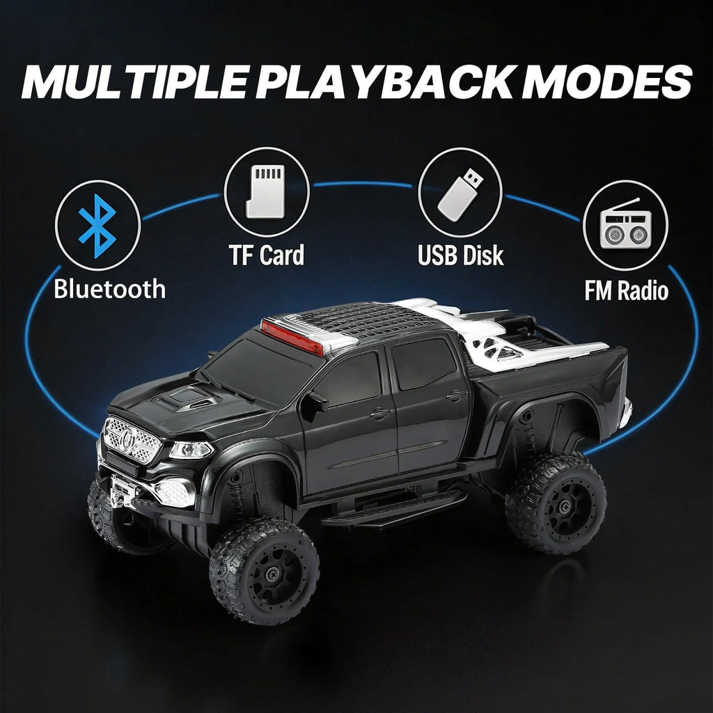 WSTER WS - X65 Pickup Truck Replica Bluetooth Speaker – HD Sound, FM Radio, TWS Stereo, LED Party Lights, USB/TF Playback, Built - in Mic – Cool Portable Car Design Speaker for Outdoors & Home - WSTER