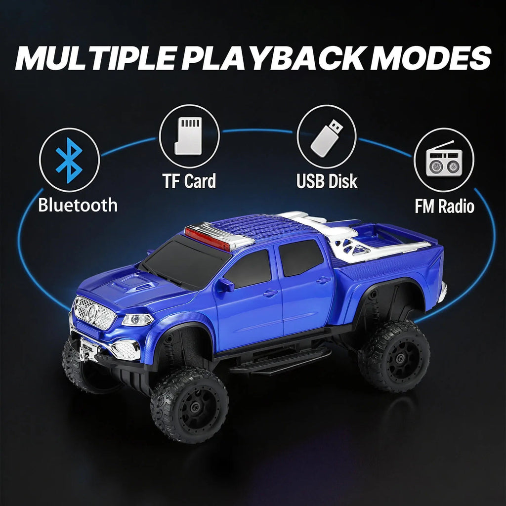 WSTER WS - X65 Pickup Truck Replica Bluetooth Speaker – HD Sound, FM Radio, TWS Stereo, LED Party Lights, USB/TF Playback, Built - in Mic – Cool Portable Car Design Speaker for Outdoors & Home - WSTER